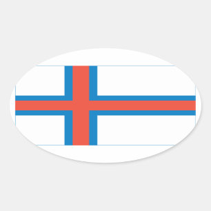 Faroe Islands National Flag Oval Sticker