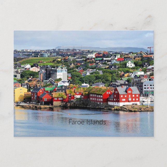 Faroe Islands, panoramic view of Torshavn Postcard (Front)