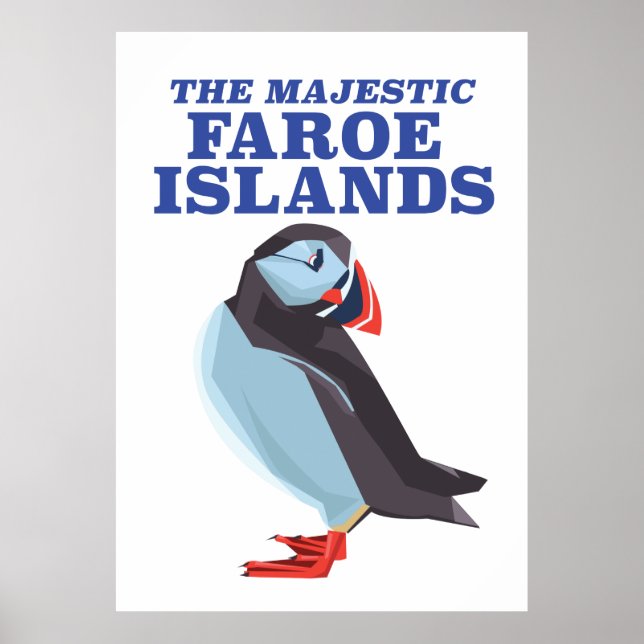 Faroe Islands Puffin bird Poster (Front)