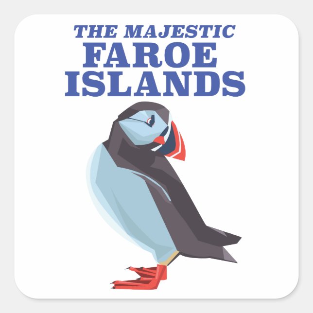 Faroe Islands Puffin bird Square Sticker (Front)