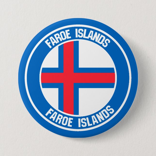 Faroe Islands Round Emblem 3 Inch Round Button (Front)