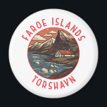 Faroe Islands Tórshavn Retro Distressed Circle Magnet<br><div class="desc">Faroe Islands in a vector art style. The Faroe Islands is a self-governing archipelago,  part of the Kingdom of Denmark. It comprises 18 rocky,  volcanic islands.</div>