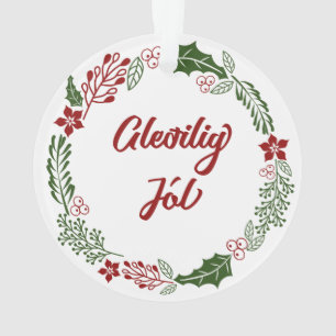 Faroese Merry Christmas Wreath, Gleðilig Jól Ornament