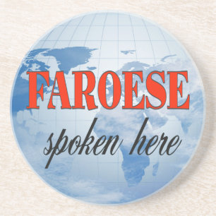 Faroese spoken here cloudy earth coaster