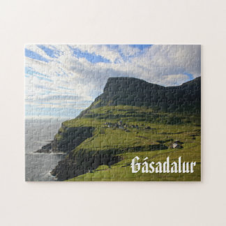 Faroese Village of Gásadalur: Puzzle