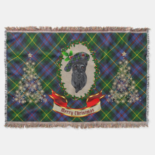 Farquharson Scottie Dog Christmas Throw Blanket