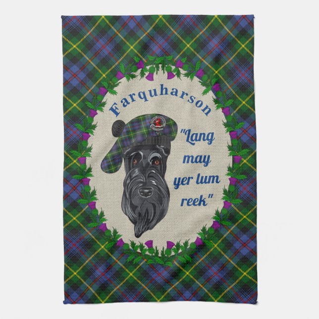 Farquharson Scottie Dog Kitchen Towel (Vertical)