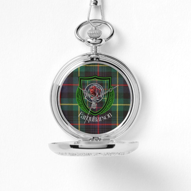 Farquharson Scottish Clan Tartan & Crest Watch (Front)