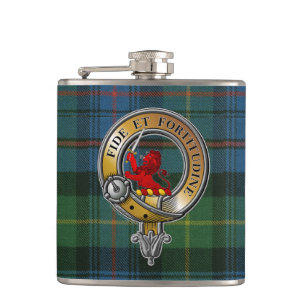 Farquharson Tartan & Badge Hip Flask
