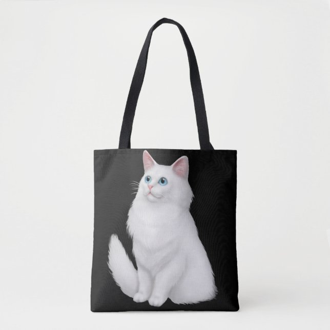 Farrah le sac fourre-tout blanc à chat persan (Devant)