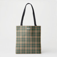Farrell Clan Tartan Tan Plaid Monogram