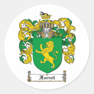 FARRELL FAMILY CREST -  FARRELL COAT OF ARMS CLASSIC ROUND STICKER