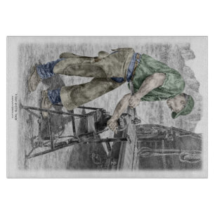 Farrier Blacksmith Using Anvil Cutting Board