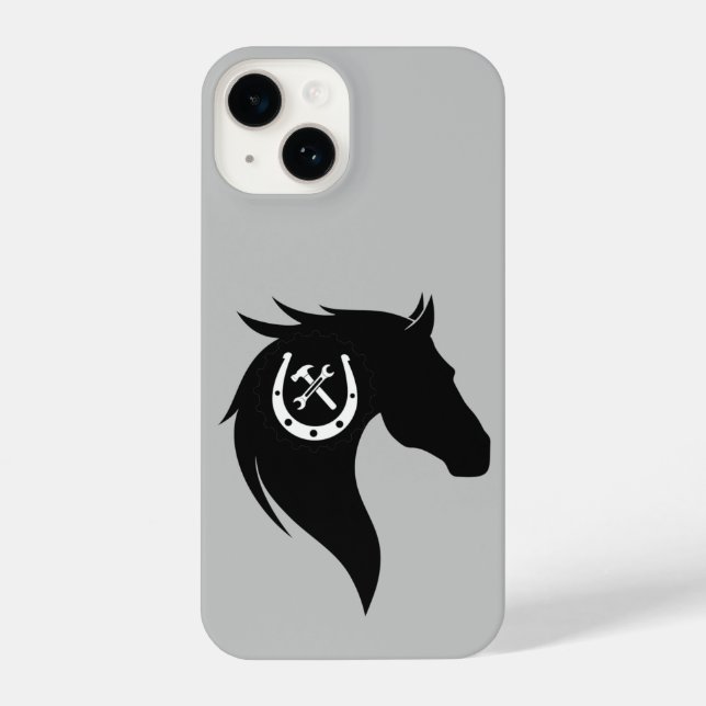 Farrier Horse Shoeing Horses Silhouette Graphic iPhone Case (Back)