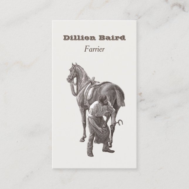 Farrier Horseshoe Carte de visite (Devant)
