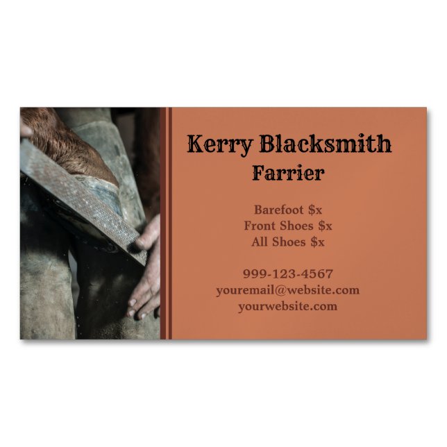 Farrier Horseshoe et Trim Carte de visite (devant)