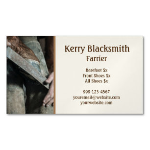 Farrier Horseshoe et Trim Carte de visite Magnet