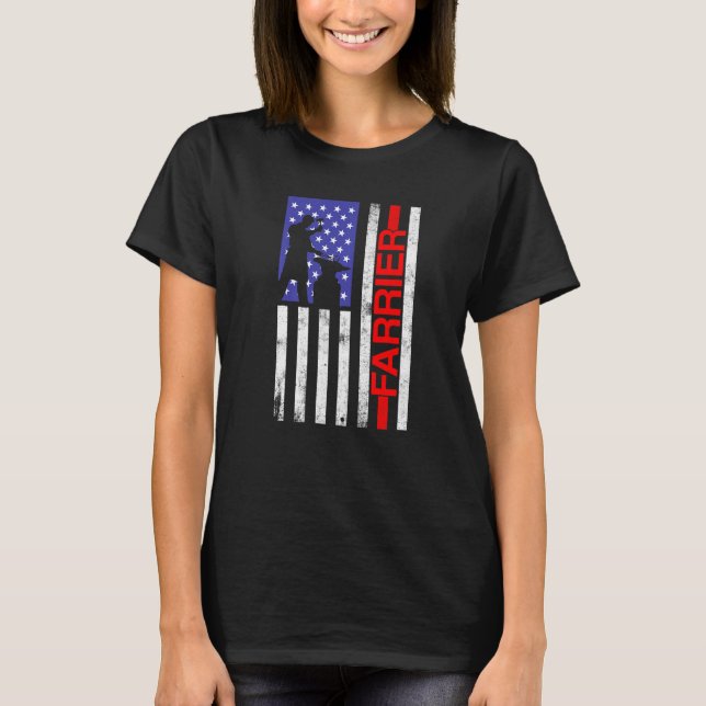 Farrier Horseshoe Hoof Trimming Equine Shoeing T-Shirt (Front)