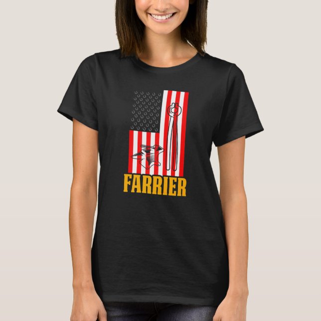 Farrier Horseshoe Hoof Trimming Equine Shoeing     T-Shirt (Front)