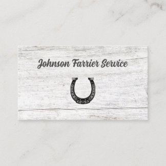 Farrier Horseshoe Service Wood Business Card