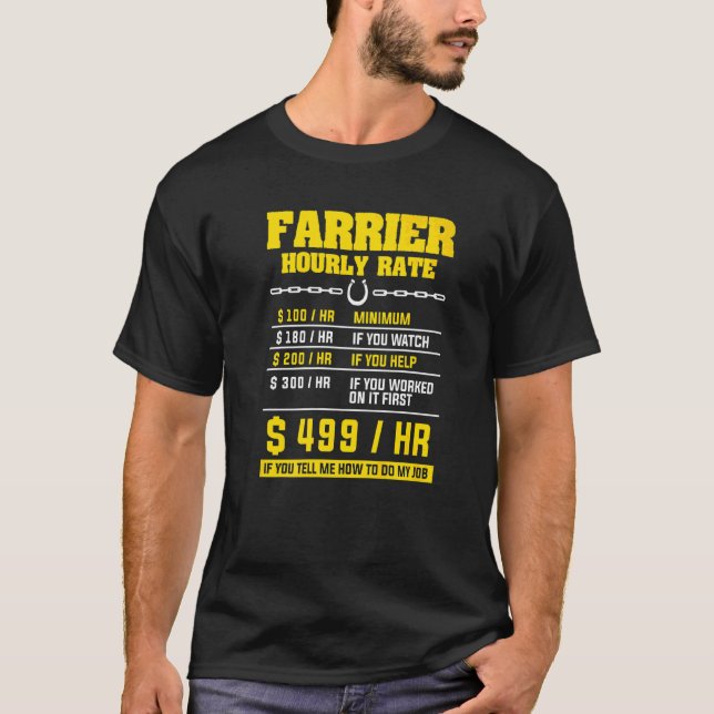 Farrier Hourly Rate Blacksmith Horseshoe Forge  1 T-Shirt (Front)