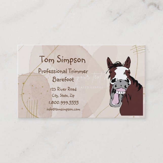 Farrier Trimmer Happy Horse Carte de visite (Devant)