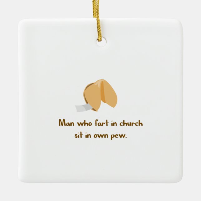 Fart in church ceramic ornament (Front)