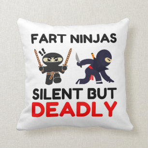 Fart Ninjas Silent But Deadly Throw Pillow
