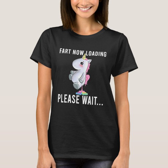 Fart Now Loading Please Wait Funny T-Shirt (Front)