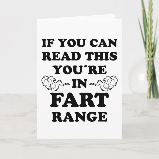 Fart Range Funny Saying Fun Bloating Farting Gift Card (Front)
