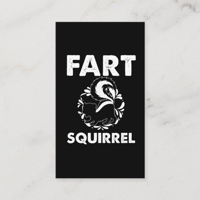 Fart Squirrel Humour Funny Skunk Fan Business Card (Front)