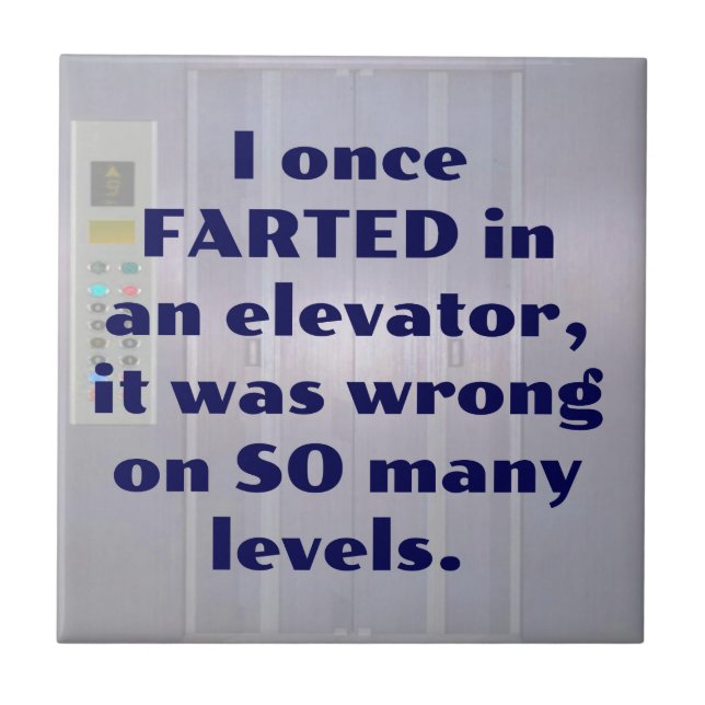 Farted in an elevator, FART JOKE, DAD JOKE Tile (Front)