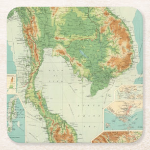 Farther India Square Paper Coaster