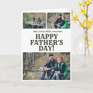 Farther's Day Fishing Reel Photo Personalized Card