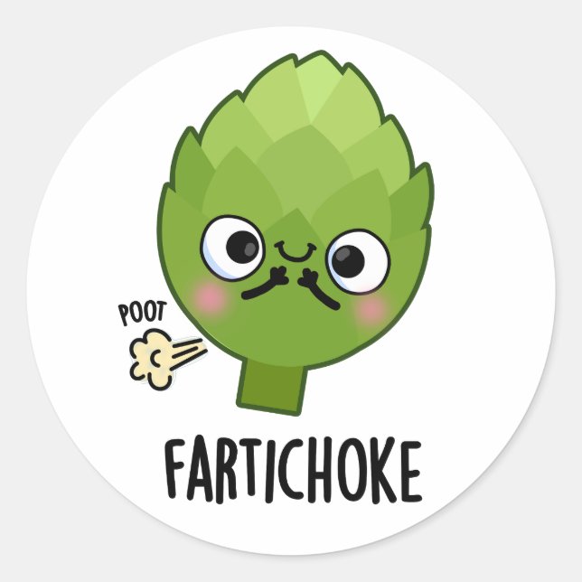 Fartichoke Funny Farting Artichoke Pun  Classic Round Sticker (Front)