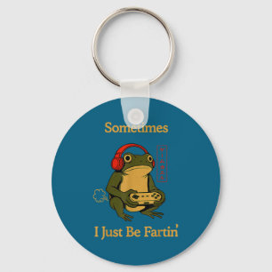 Fartin Japanese Sometimes I Gamer Frog Just Fun Keychain