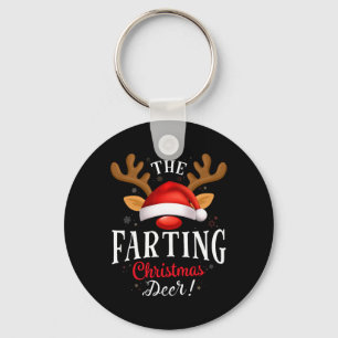 Farting Christmas Deer Pjs Xmas Family Matching Keychain