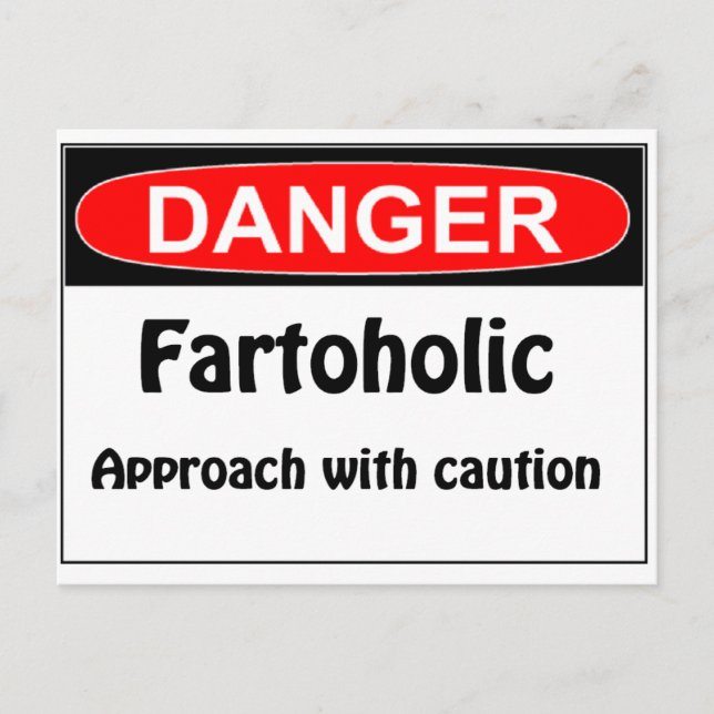 Farting Danger Fartoholic Postcard (Front)