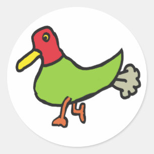 Farting Duck Classic Round Sticker