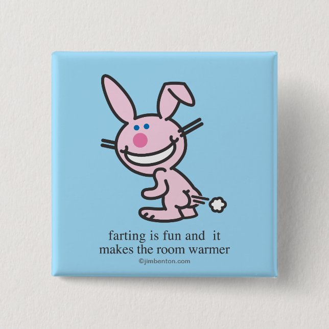 Farting is Fun 2 Inch Square Button (Front)