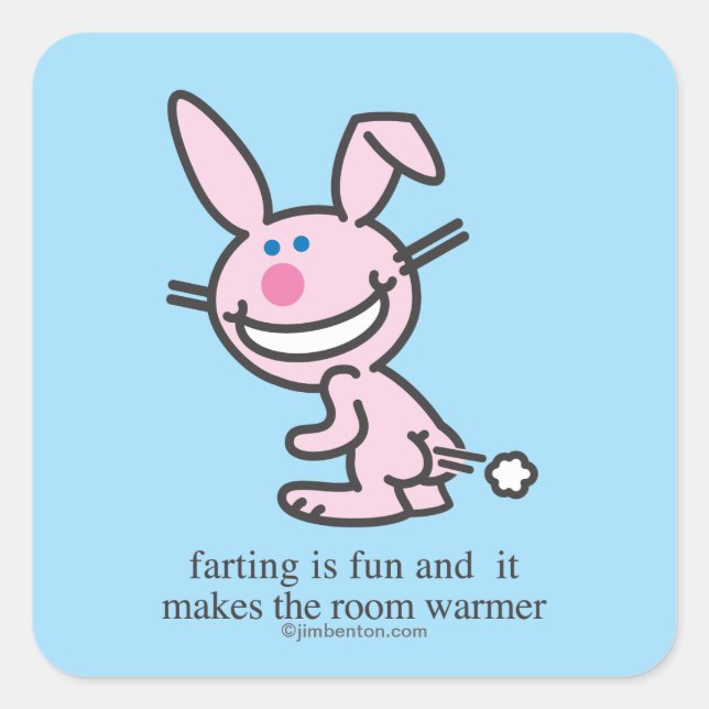 Farting is Fun Square Sticker (Front)