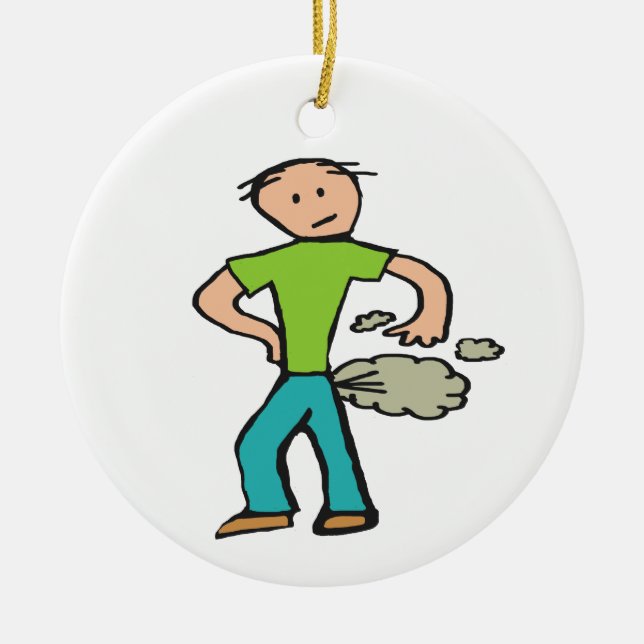 Farting Man Ceramic Ornament (Front)