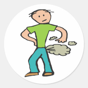 Farting Man Classic Round Sticker