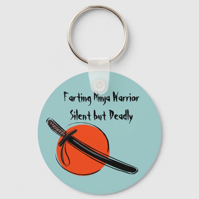 Farting Ninja Warrior Silent but Deadly Keychain (Front)