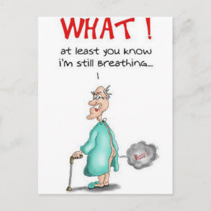 Farting Old Man Postcard