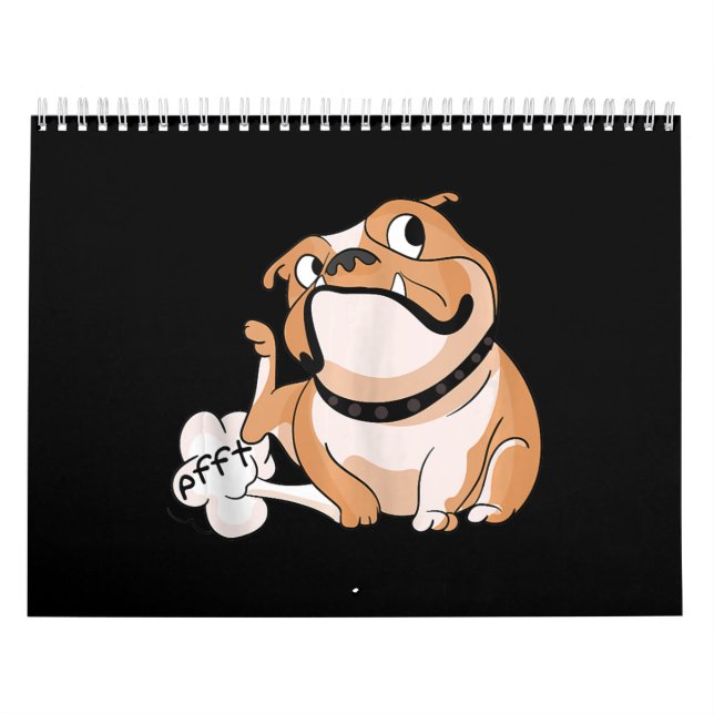 Farting Pitbull Lover Funny Bulldog Dog Mom Lover Calendar (Cover)