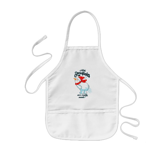 Farting Snowman How Snowflakes Are Really Made Kids Apron (Front)