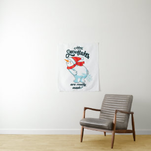 Farting Snowman How Snowflakes Are Really Made Tapestry