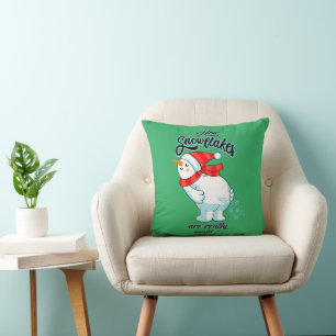 Farting Snowman How Snowflakes Are Really Made Throw Pillow