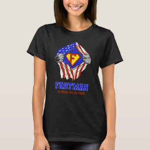 Fartman Go Ahead Pull My Finger, American Flag, Fu T-Shirt
